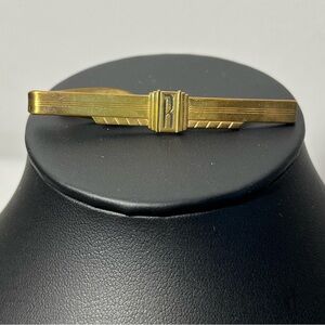 Vintage Gold-tone Tie Clip with R Initial. Hickok USA